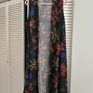 LuLaRoe Black Skirt with Multicolor Floral Design